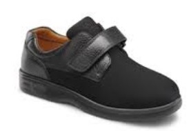 Black shoe with velcro straps